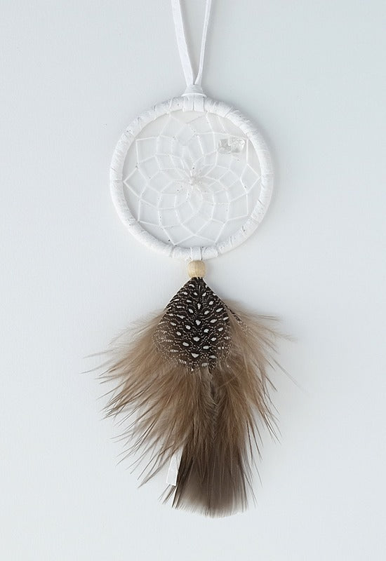 Handmade in Canada Small Dream Catcher - off white, cream coloured