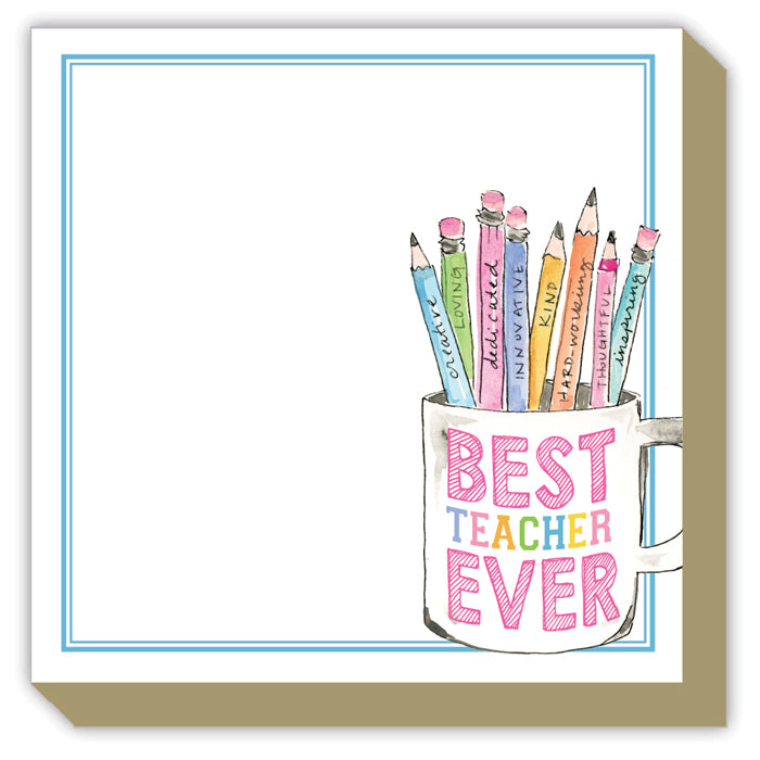 Handpainted Best Teacher Ever Mini Luxe Notepad