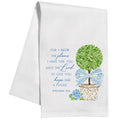Handpainted Encouragement Topiary Tea Towel