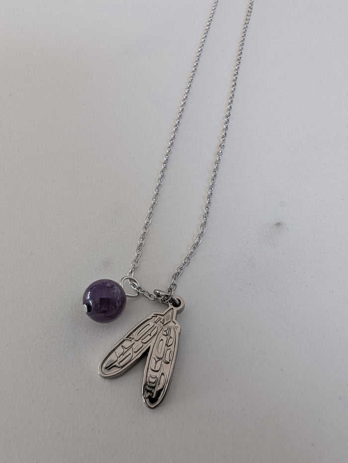 Healing Necklace -  Eagle Feathers by Corey Bulpitt