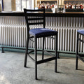 Black Ladder Stool-Blue Seat