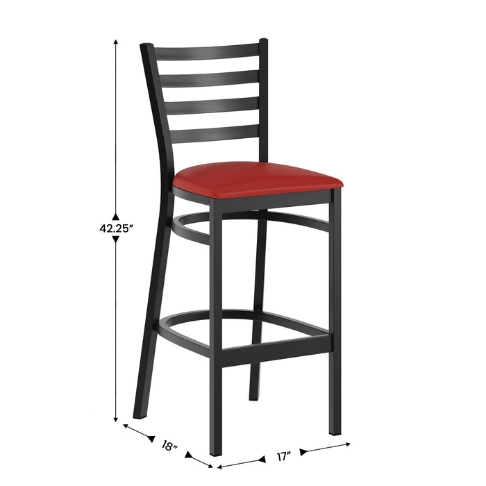 Black Ladder Stool-Red Seat