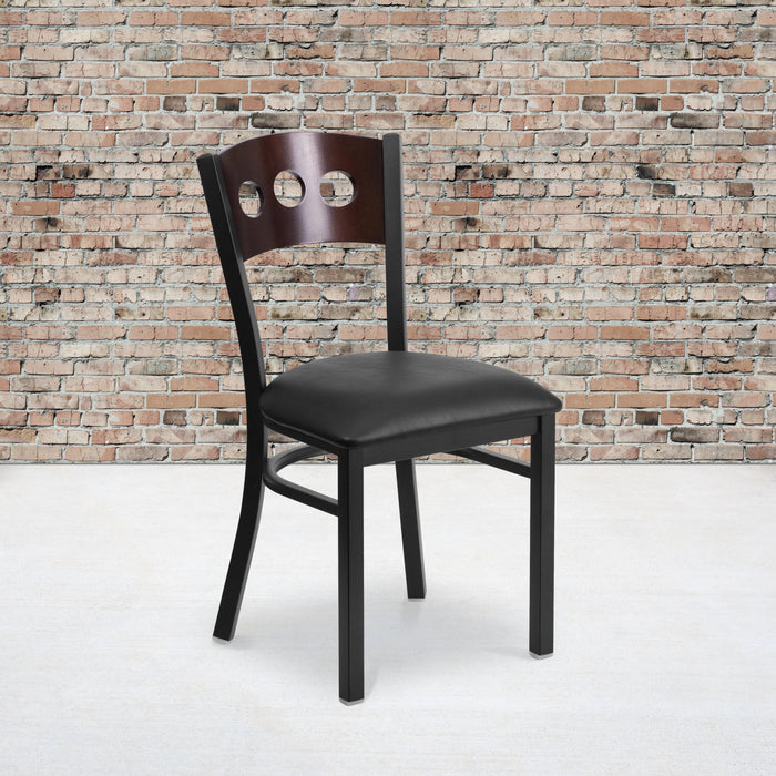 Bk/Wal 3 Circ Chair-Black Seat