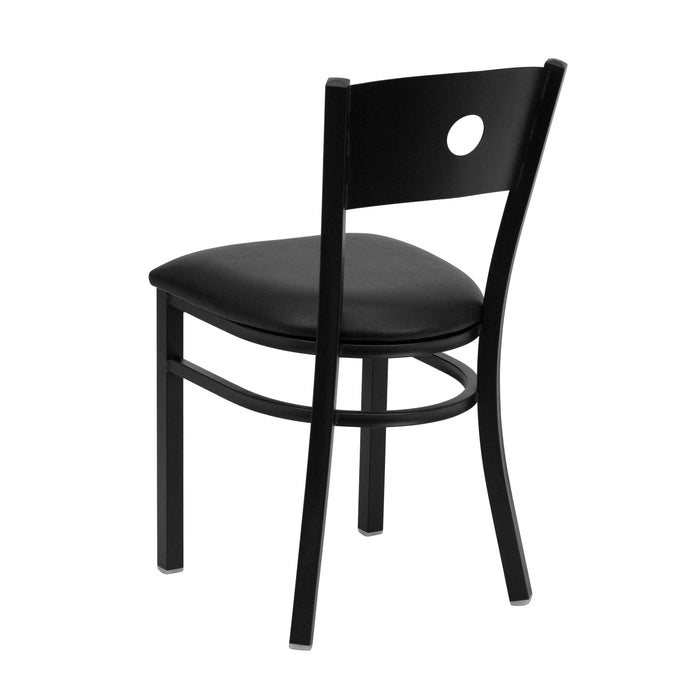 Black Circle Chair-Black Seat