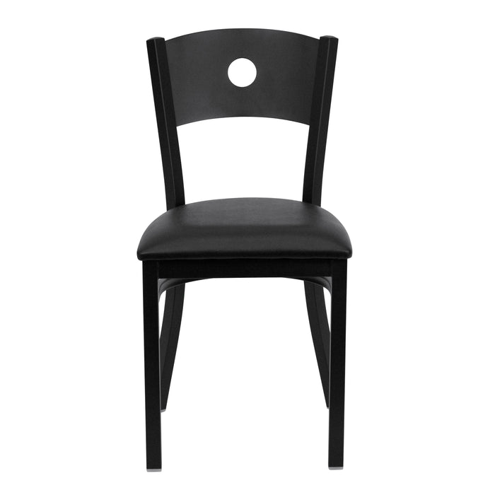 Black Circle Chair-Black Seat