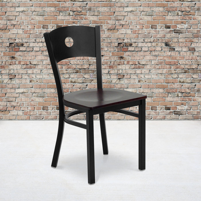 Black Circle Chair-Mah Seat