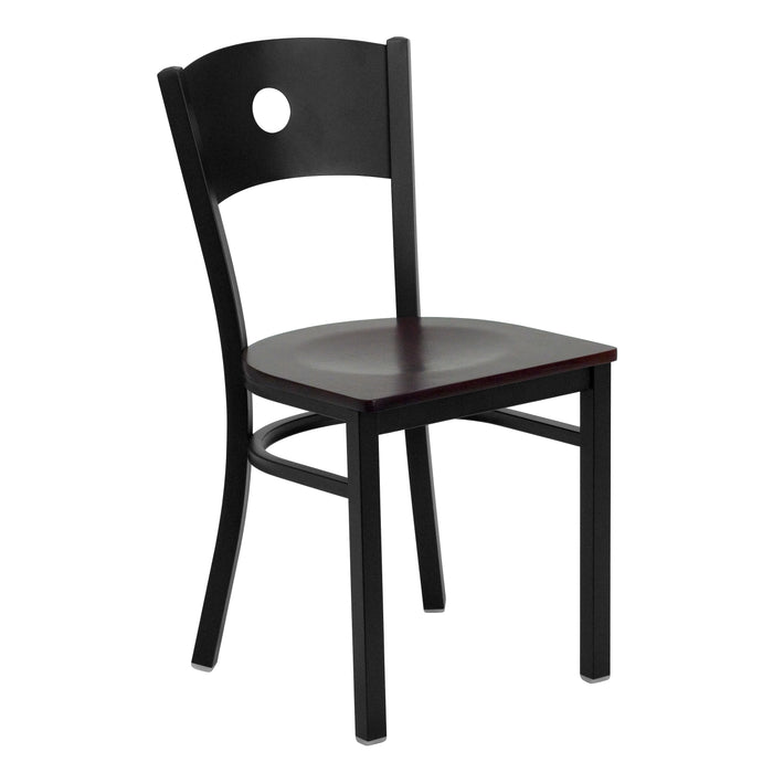 Black Circle Chair-Mah Seat