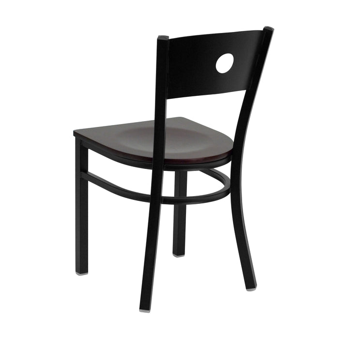 Black Circle Chair-Mah Seat