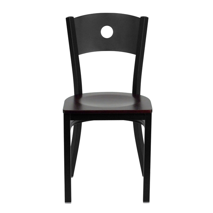 Black Circle Chair-Mah Seat