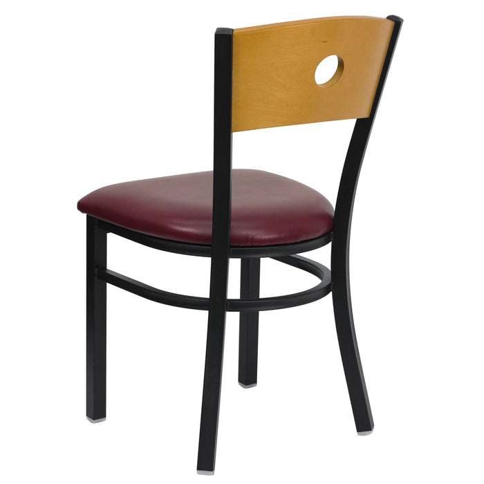 Bk/Nat Circle Chair-Burg Seat