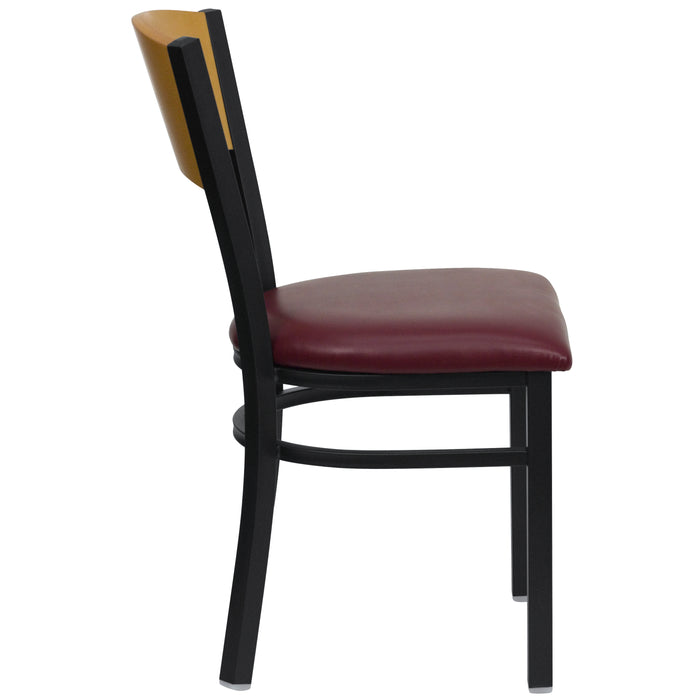 Bk/Nat Circle Chair-Burg Seat