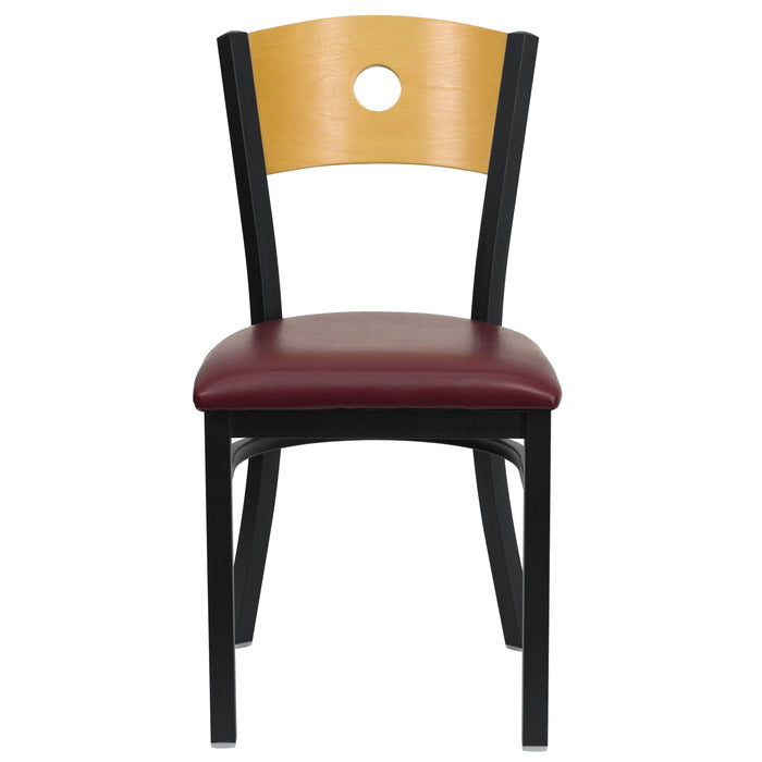 Bk/Nat Circle Chair-Burg Seat