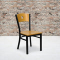 Bk/Nat Circle Chair-Wood Seat