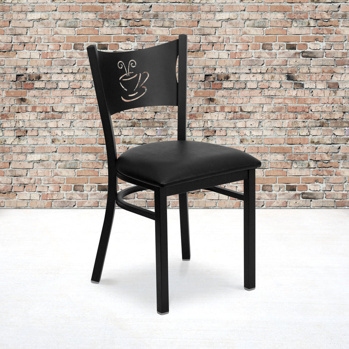 Black Coffee Chair-Black Seat