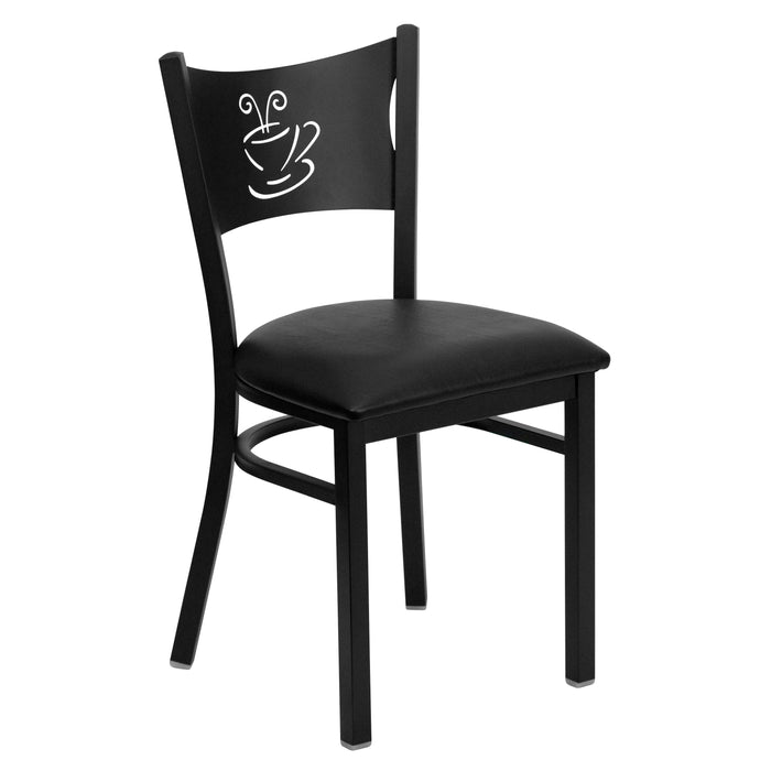 Black Coffee Chair-Black Seat