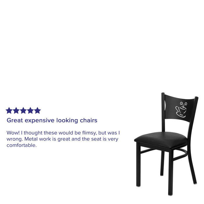 Black Coffee Chair-Black Seat