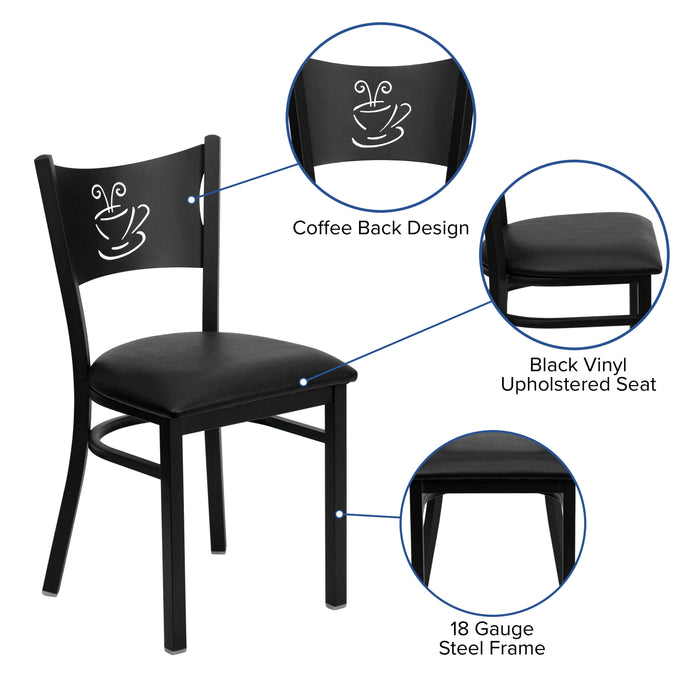 Black Coffee Chair-Black Seat