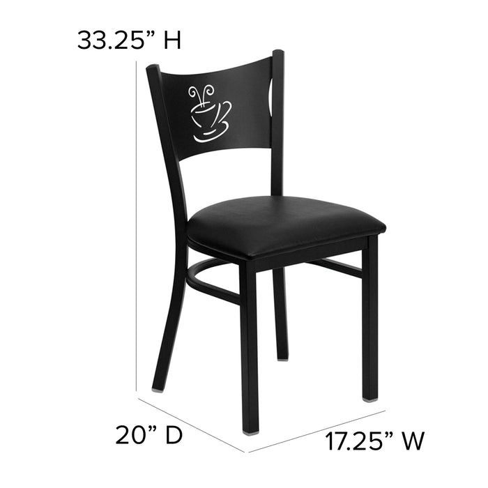 Black Coffee Chair-Black Seat