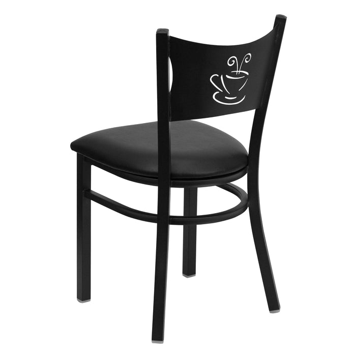 Black Coffee Chair-Black Seat