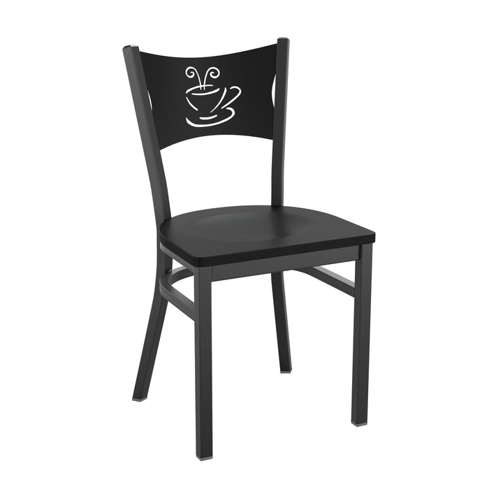 Black Coffee Chair-Black Seat