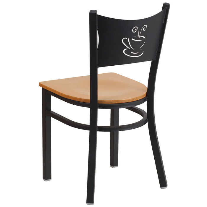 Black Coffee Chair-Nat Seat