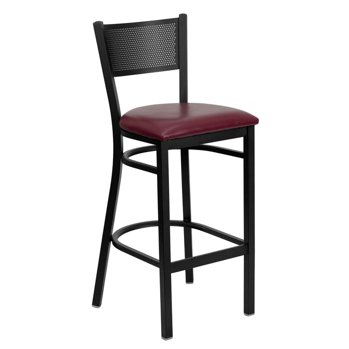 Black Grid Stool-Burg Seat