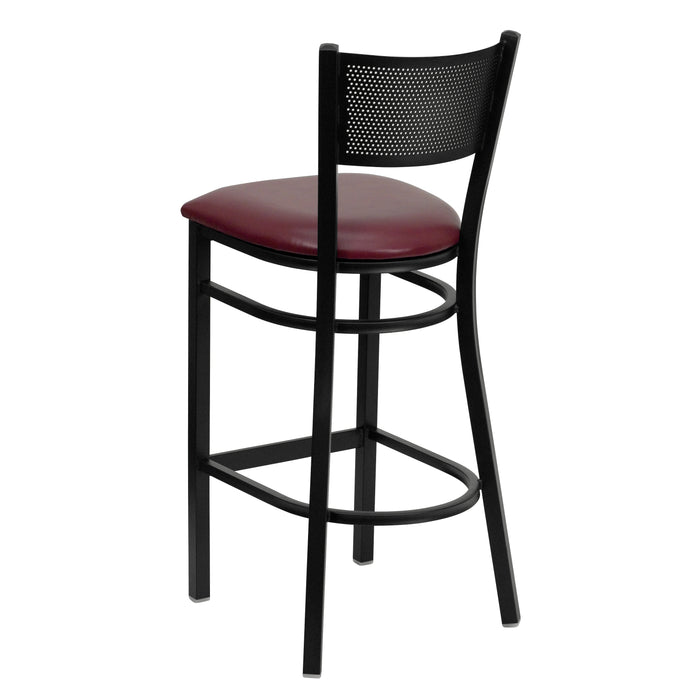Black Grid Stool-Burg Seat