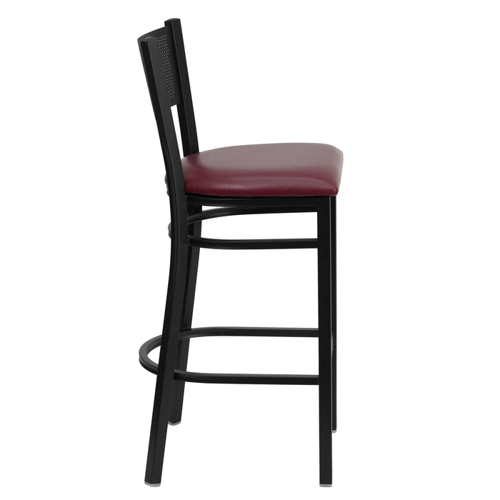 Black Grid Stool-Burg Seat