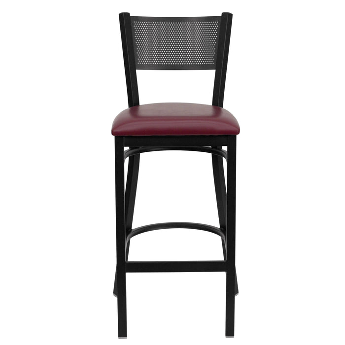 Black Grid Stool-Burg Seat