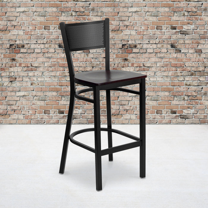 Black Grid Stool-Mah Seat