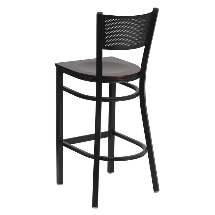 Black Grid Stool-Mah Seat