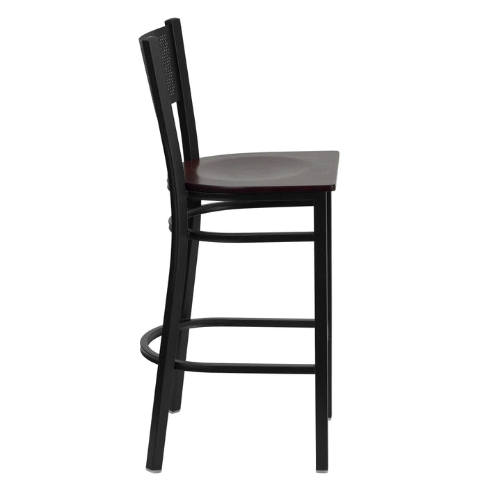 Black Grid Stool-Mah Seat