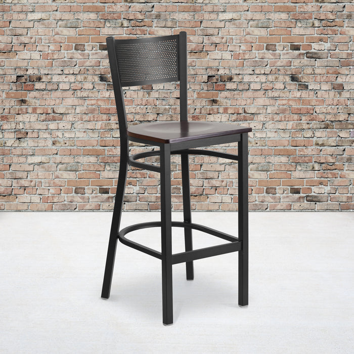 Black Grid Stool-Wal Seat