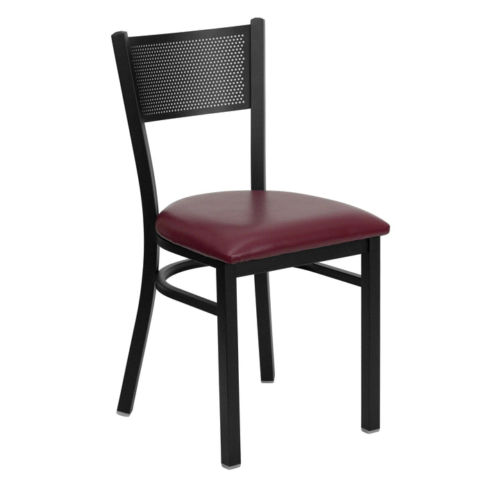 Black Grid Chair-Burg Seat
