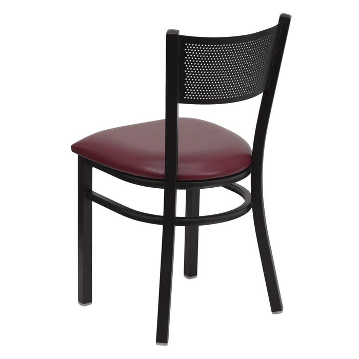 Black Grid Chair-Burg Seat