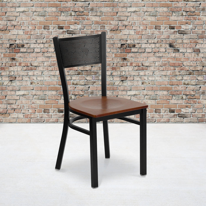 Black Grid Chair-Cherry Seat