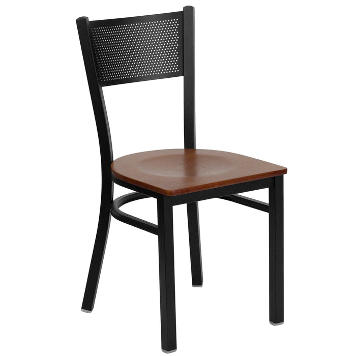 Black Grid Chair-Cherry Seat