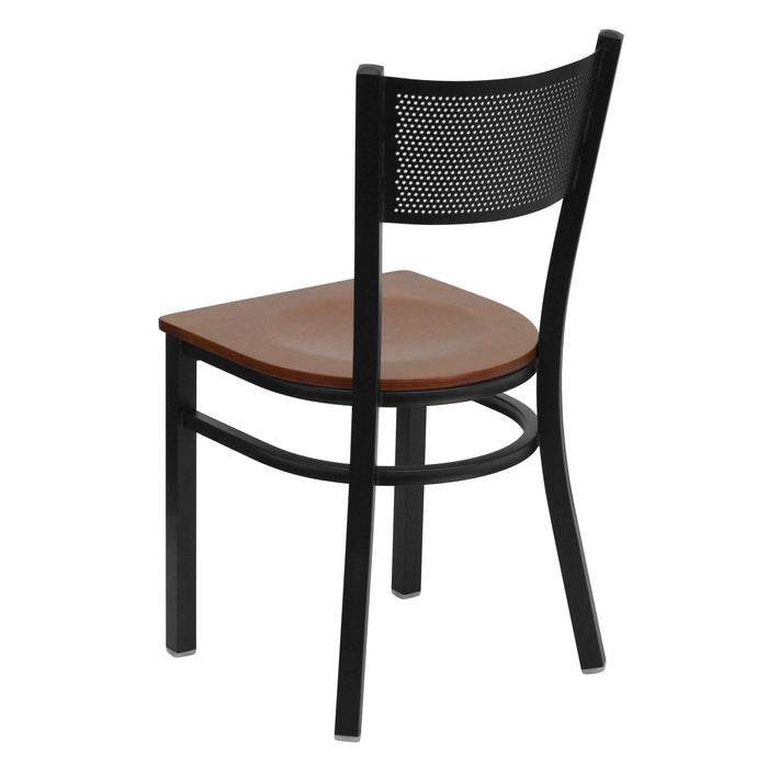 Black Grid Chair-Cherry Seat