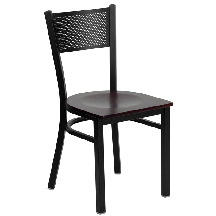 Black Grid Chair-Mah Seat