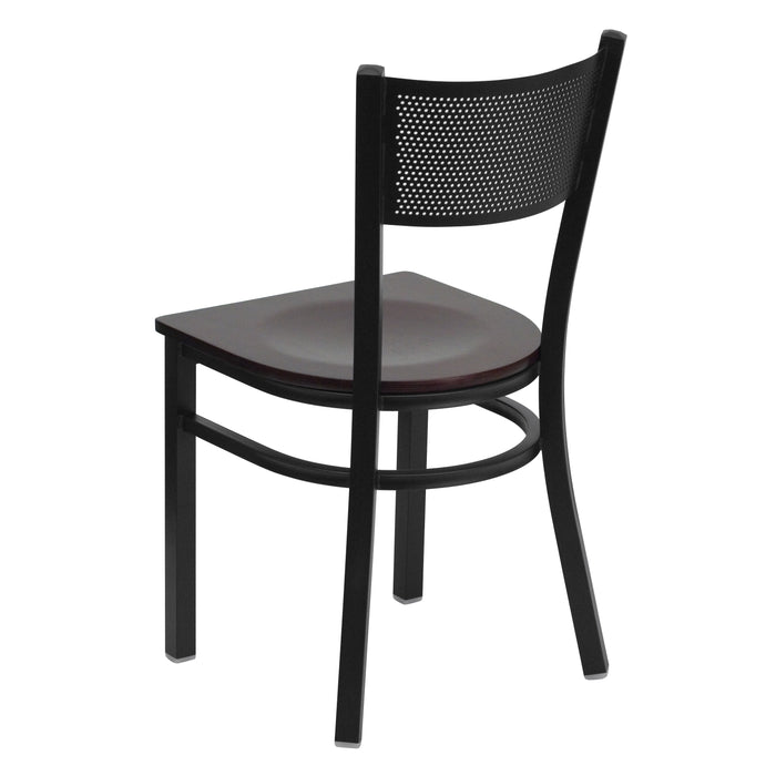 Black Grid Chair-Mah Seat