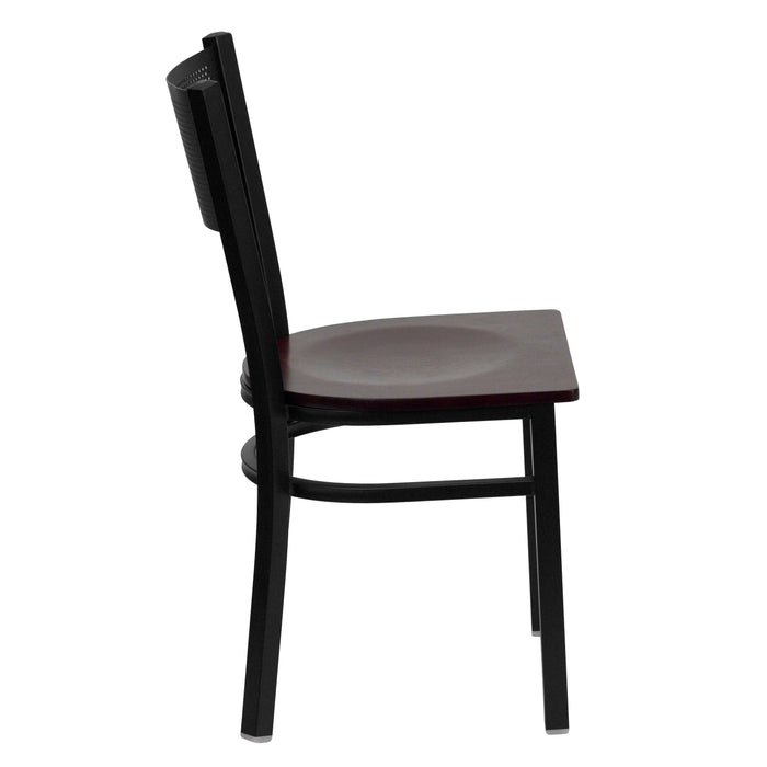 Black Grid Chair-Mah Seat