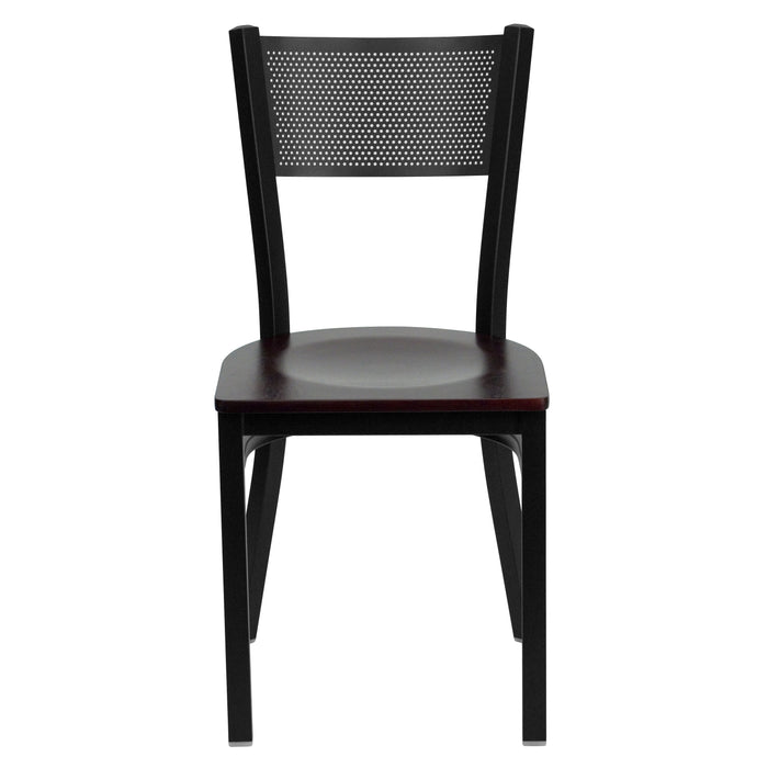 Black Grid Chair-Mah Seat