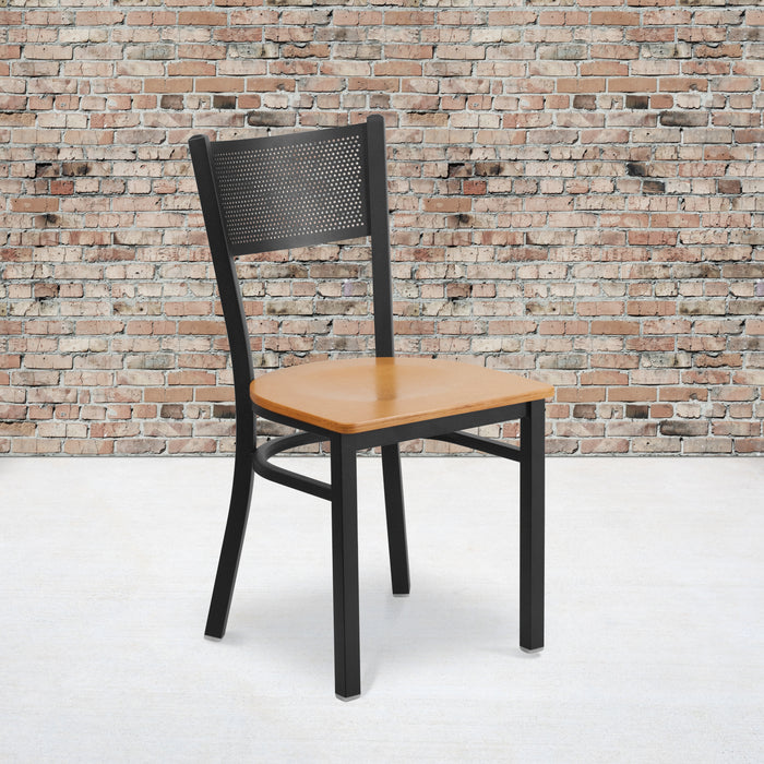 Black Grid Chair-Nat Seat