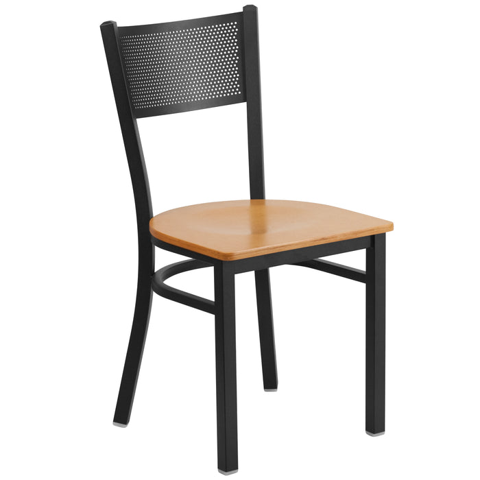Black Grid Chair-Nat Seat