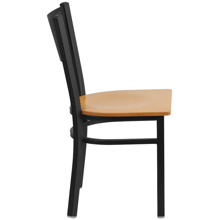 Black Grid Chair-Nat Seat
