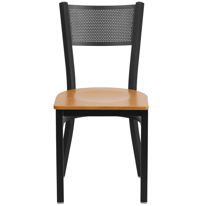 Black Grid Chair-Nat Seat