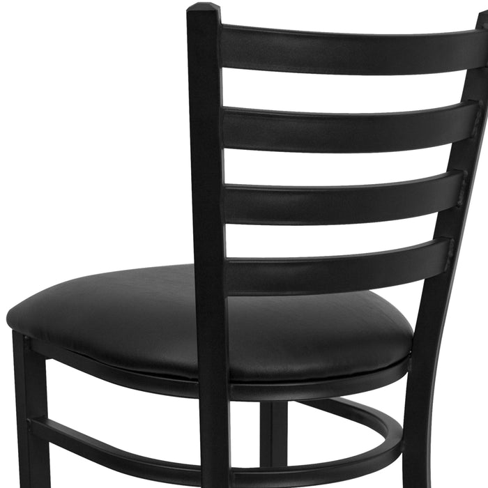 Black Ladder Stool-Black Seat