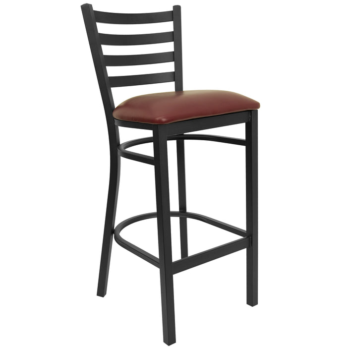 Black Ladder Stool-Burg Seat