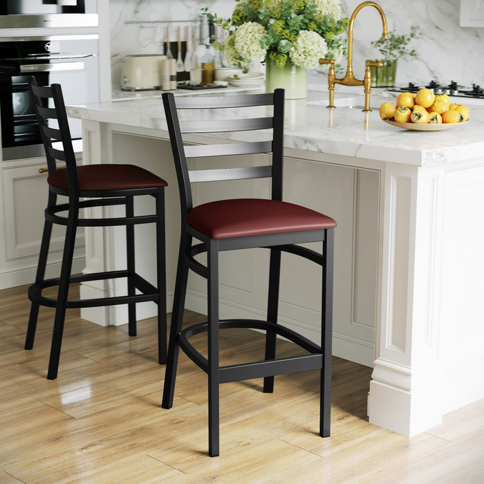 Black Ladder Stool-Burg Seat