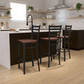 Black Ladder Stool-Cherry Seat